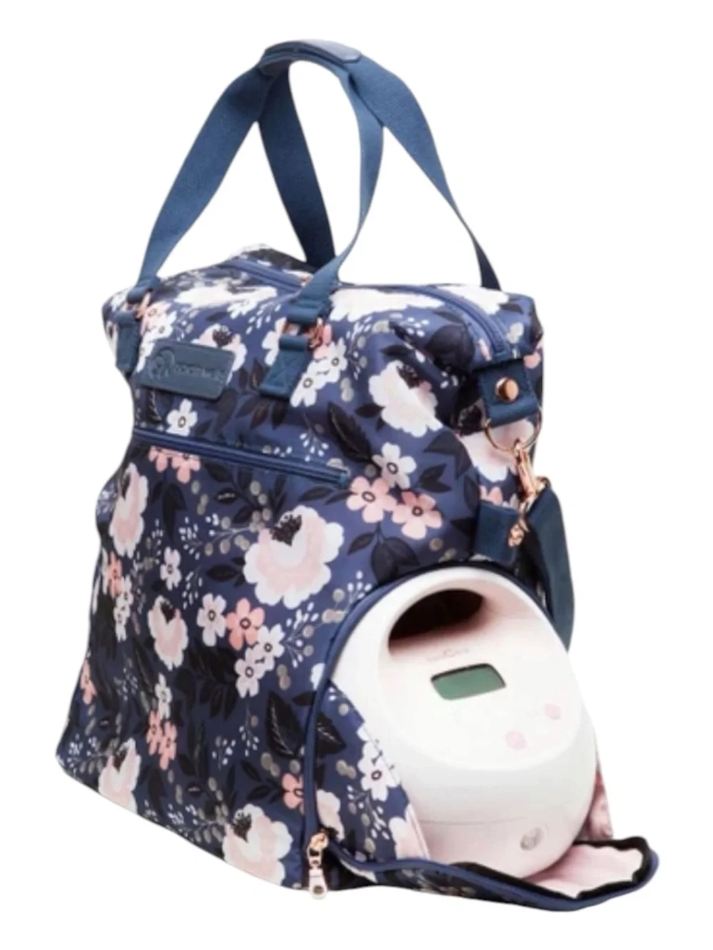 Sarah Wells “Le floral “ Lizzy Breast pump bag / diaper bag loads of pockets .